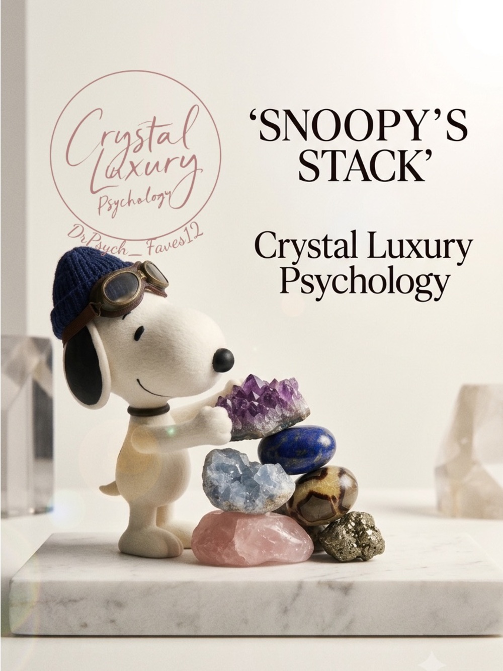 Snoopy Stack Moonstone & Terahertz set